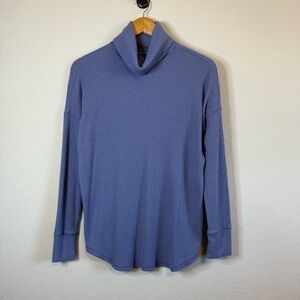 American Eagle Blue Purple Ribbed Long Sleeve Turtleneck Super Soft Size Small